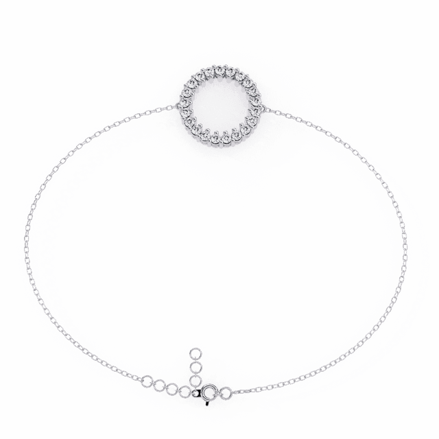 Diamond Circle Pendant Bracelet