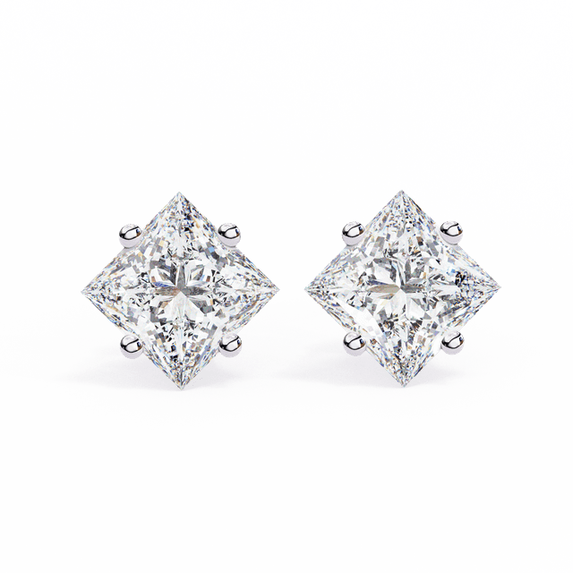 Princess Cut Diamond Stud Earrings
