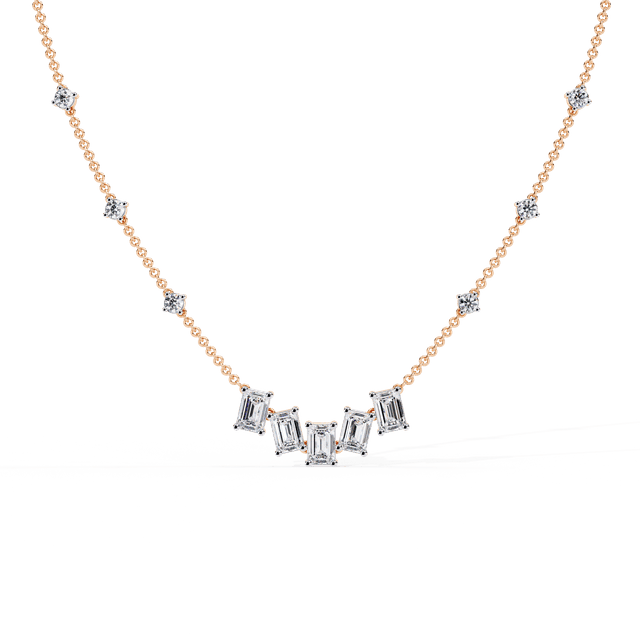 Emerald Cut Bar Necklace